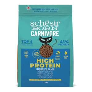 Schesir Born Carnivore Somonlu ve Ringa Balıklı Yetişkin  Kedi Maması 1.25 Kg