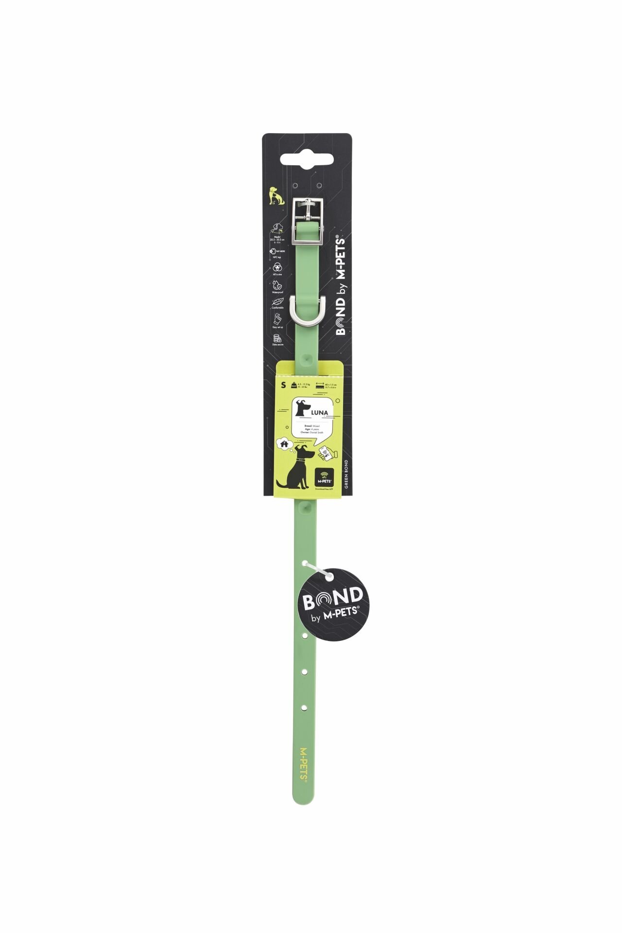 10862103 M-Pets Bond Nfc Cipli Silikon Boyun Tasması (S) Green