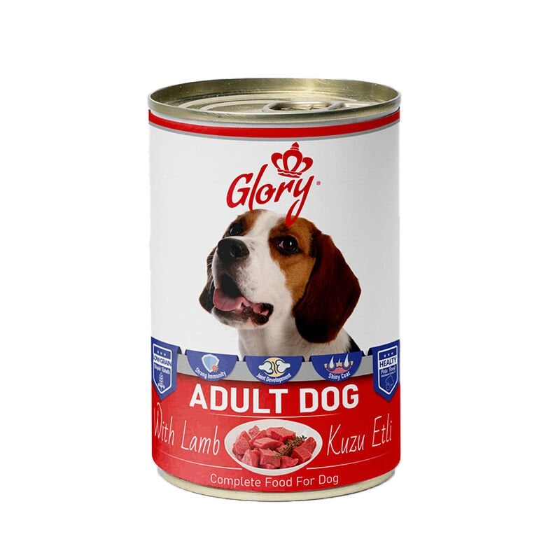 Glory Parça Kuzu Etli Yetişkin Köpek Konserve Maması 400 Gr 12 li  skt: 11/28 (G-044)
