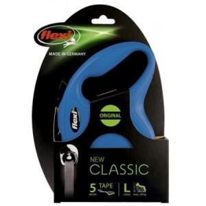Flexi New Classic Mavi Şerit Otomatik Köpek Tasması 5 Mt Large