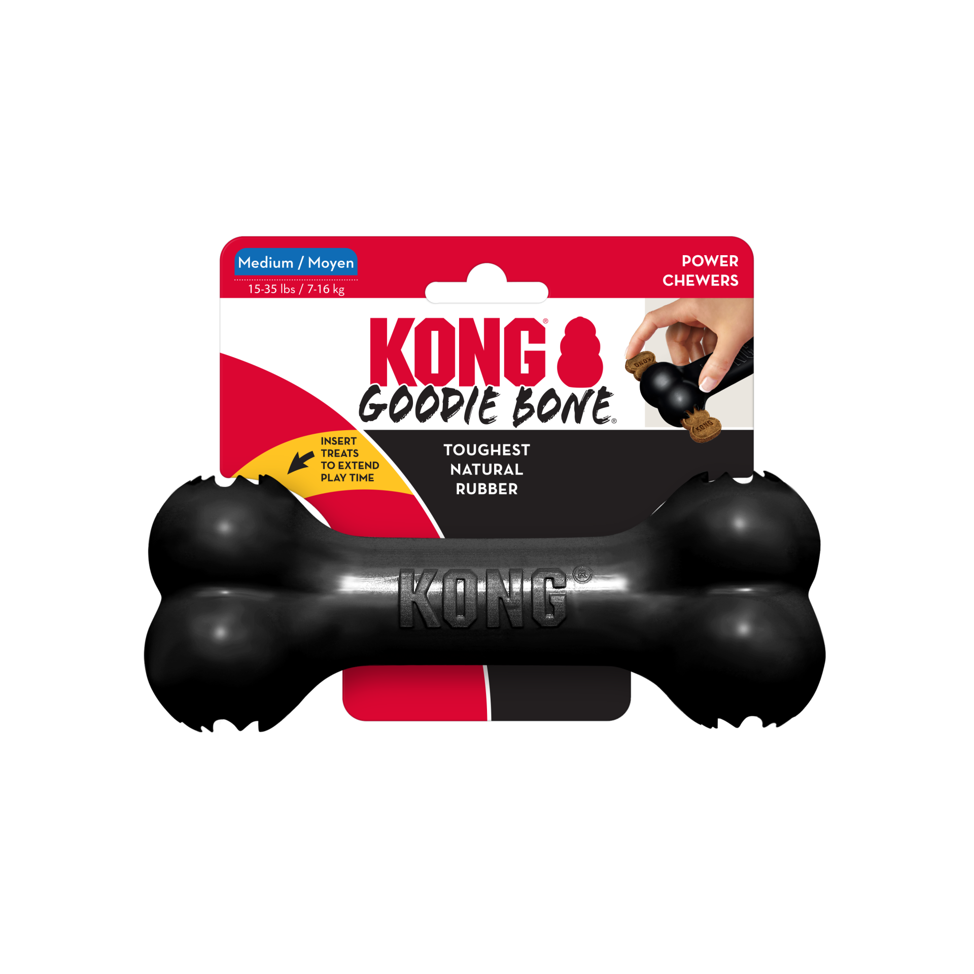 KONG Extreme Goodie Bone Kemik Şeklinde Çok Amaçlı Köpek Oyuncağı Ultra Sert M