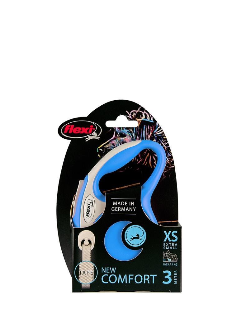 Flexi New Comfort Mavi Şerit Otomatik Köpek Tasması 3 Mt Xsmall