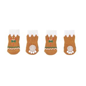 60303299 M-Pets Chrıstmas Gıngerbread Kaymaz Tabanlı Çorap 4Lü