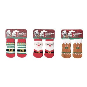 60303299 M-Pets Chrıstmas Gıngerbread Kaymaz Tabanlı Çorap 4Lü