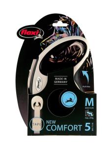 Flexi New Comfort Siyah Şerit Otomatik Köpek Tasması 5 Mt Medium