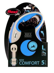 Flexi New Comfort Mavi Şerit Otomatik Köpek Tasması 5 Mt Large