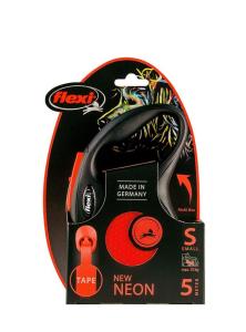 Flexi New Neon Turuncu Şerit Otomatik Köpek Tasması 5 Mt Small