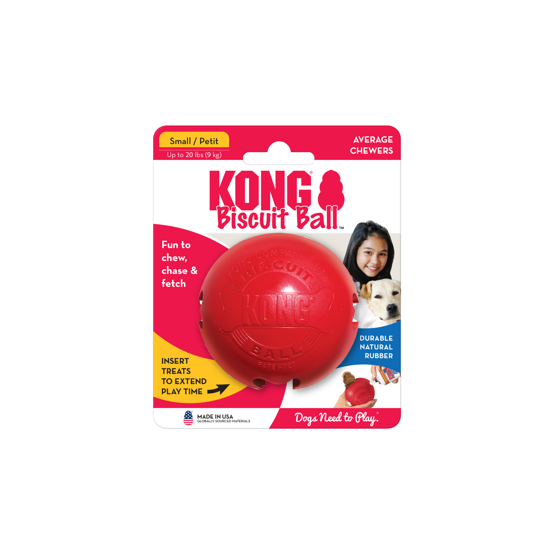 KONG Biscuit Ball Top Şeklinde Köpek Oyuncağı S