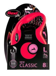 Flexi New Classic Kırmızı Şerit Otomatik Köpek Tasması 8 Mt Large