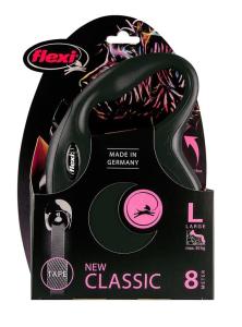 Flexi New Classic Siyah Şerit Otomatik Köpek Tasması 8 Mt Large