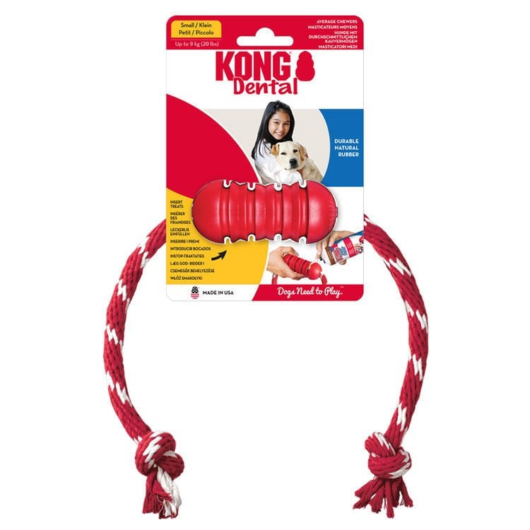 KONG Dental Diş Temizliği Sağlayan İp Sallantılı Köpek Oyuncağı S