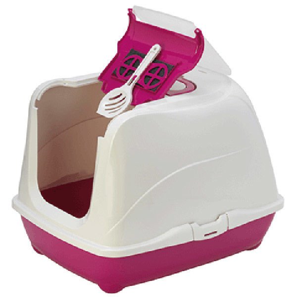 Moderna Flip Kapalı Kedi Tuvaleti 57cm Fuşya
