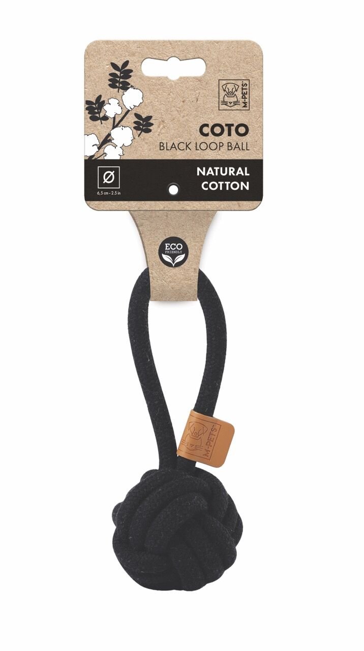 10647008 M-Pets Coto Black Loop Ball 6,5Cm Çekmeli Örgü Top Oyuncak