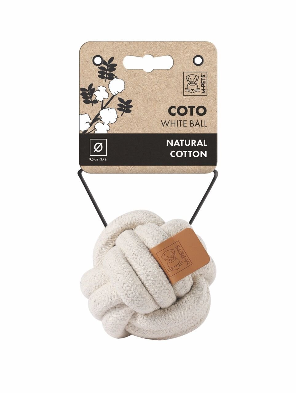 10647401 M-Pets Coto Whıte Ball 9,5Cm Örgü Top Oyuncak