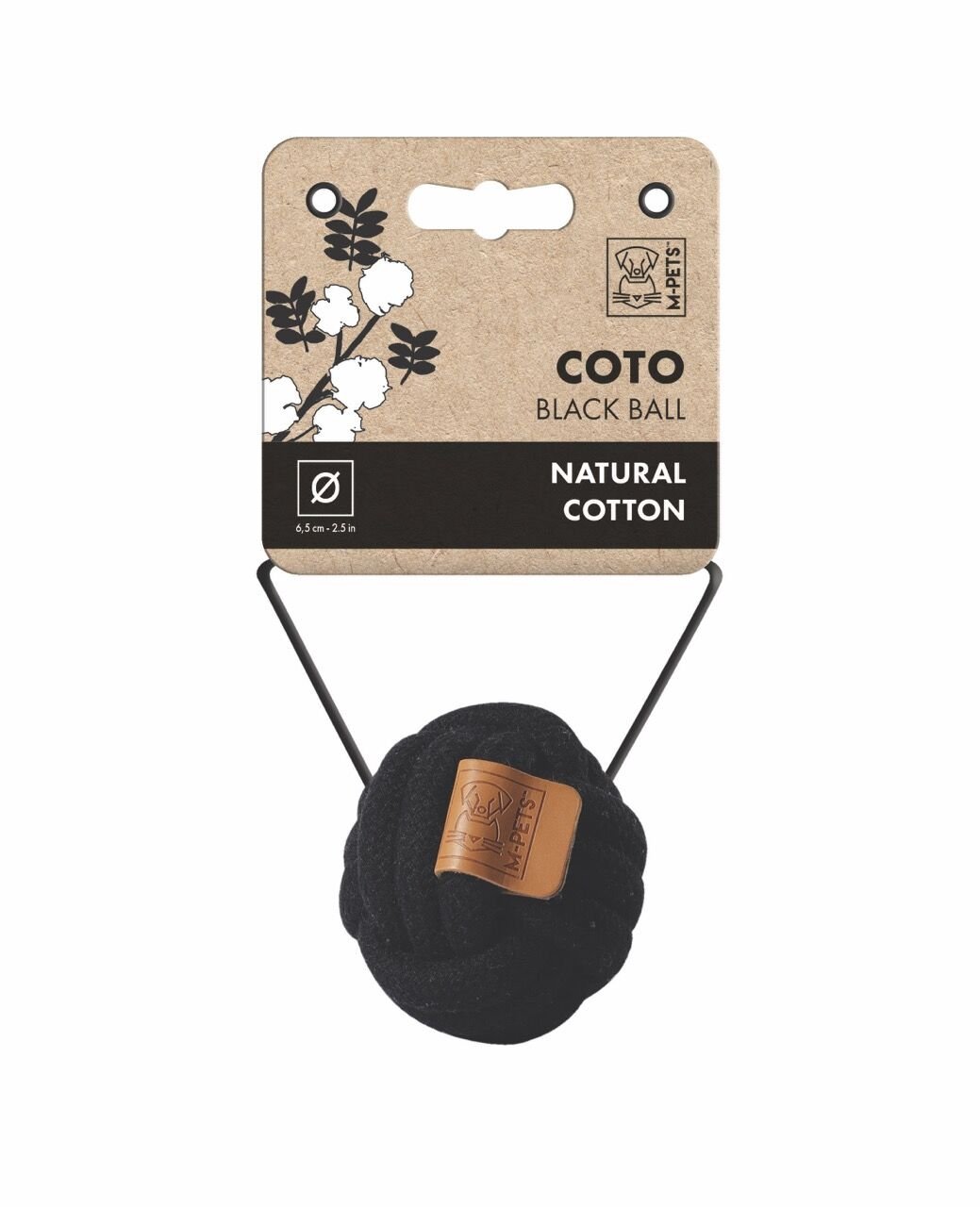 10647608 M-Pets Coto Black Ball 6,5Cm Örgü Top Oyuncak