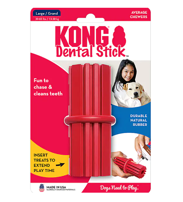 KONG Dental Stick Diş Temizliği Sağlayan Çok Amaçlı Köpek Oyuncağı L