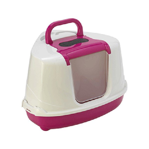 Moderna Flip Köşeli Kedi Tuvaleti 44x56x36cm (Fuşya)
