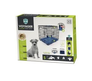 10450517 M-Pets Voyager Köpek Kafesi 2 Kapılı (S) Mavi 61X46X48Cm