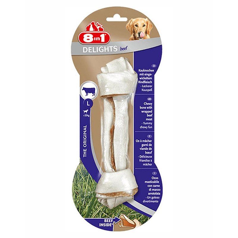 8 In 1 Beef Delights Bone Köpek Çiğneme Kemiği Large 6 Adet Skt:02/27