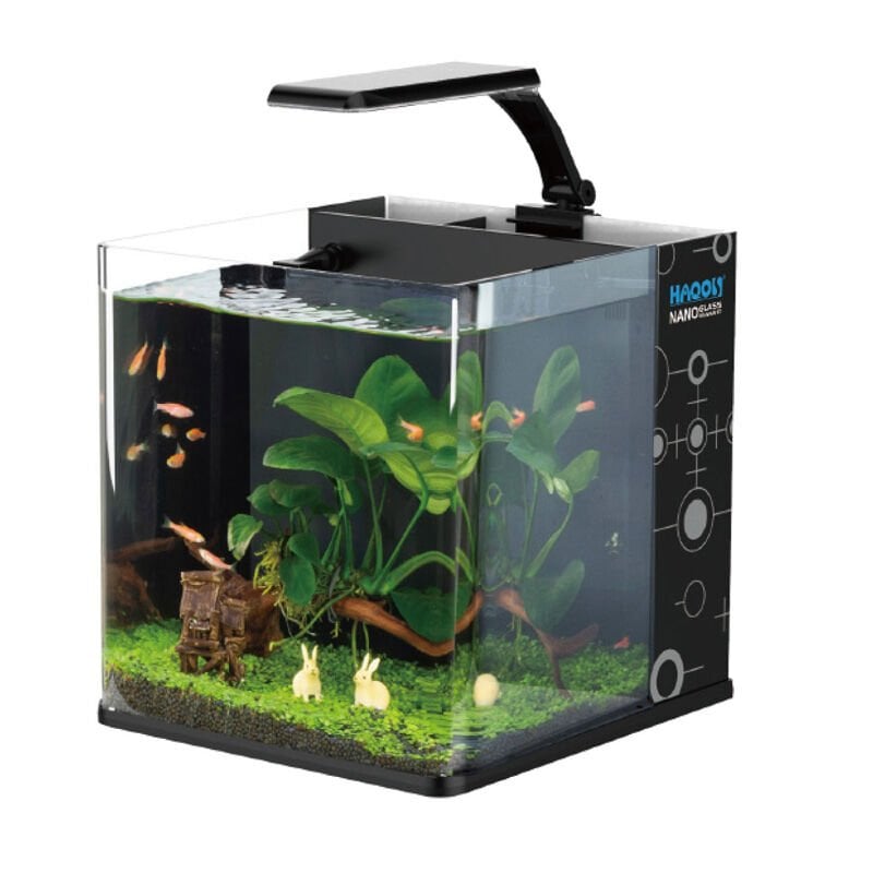 Haqos Cube Box 25 Led Aydınlatmalı Nano Akvaryum 18L Black
