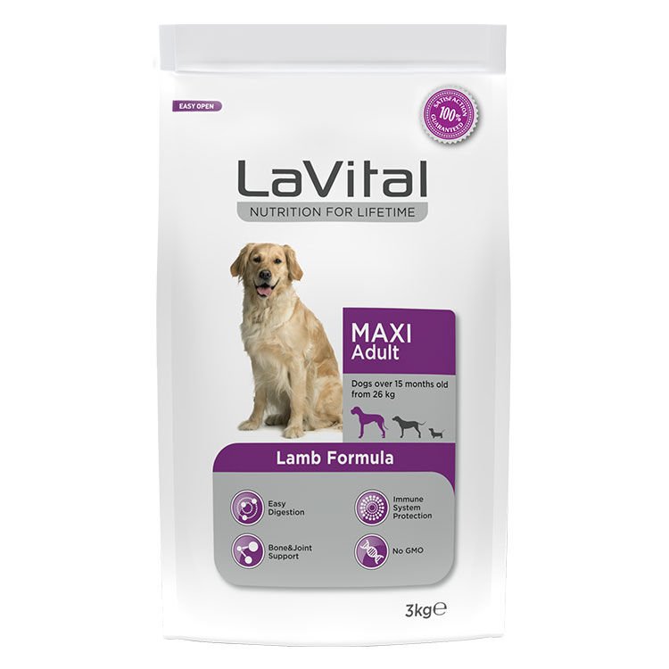 La Vital Maxi Adult Kuzulu Büyük Irk Yetişkin Köpek Maması 3 Kg Skt:02/26