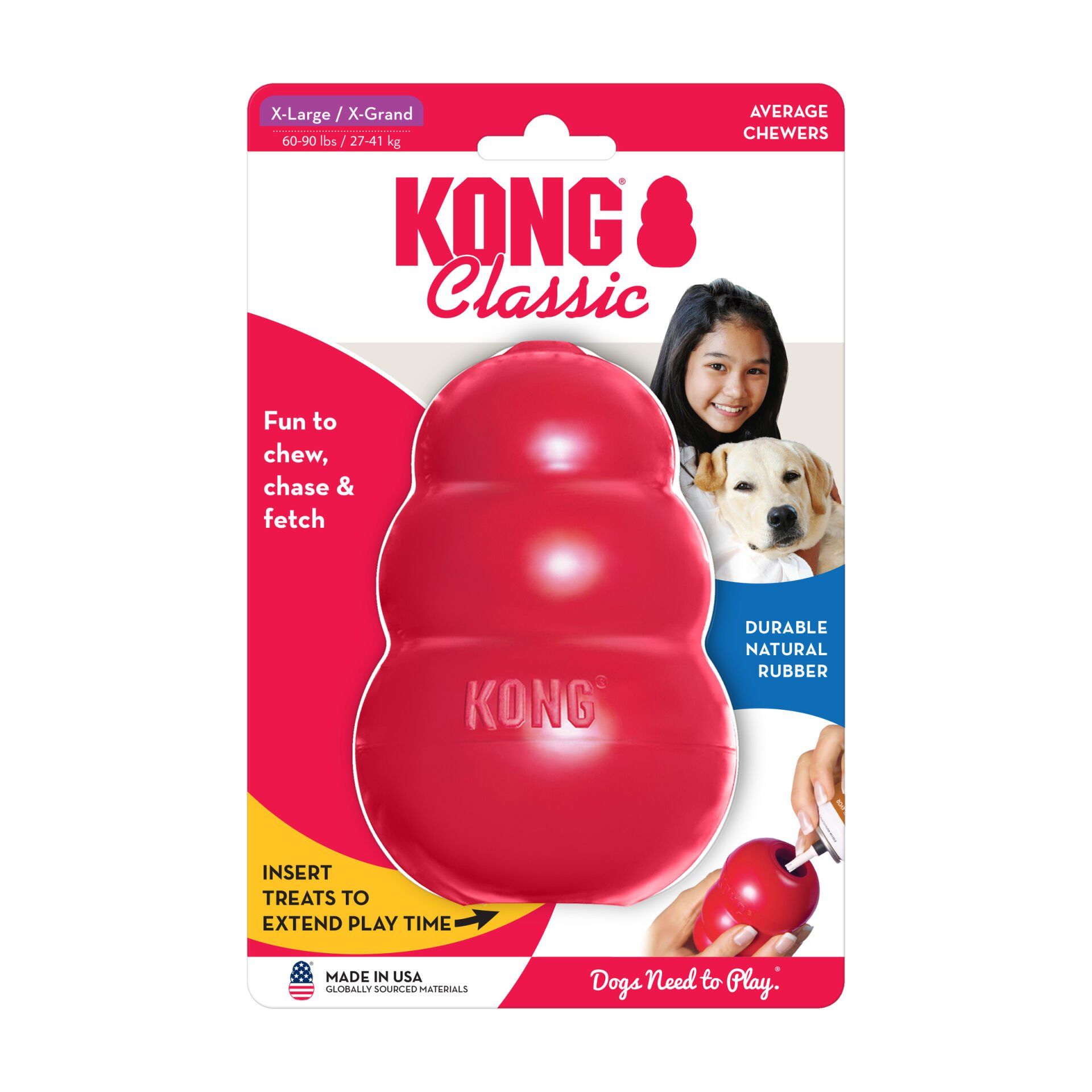 KONG Classic Köpekler için Çok Amaçlı Isırma Oyuncağı XL