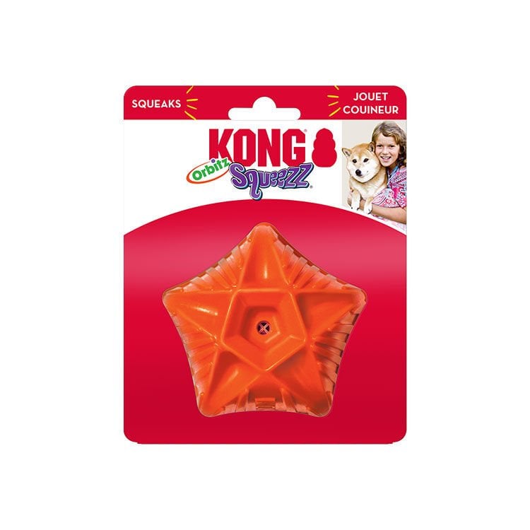 KONG Squeezz Orbitz Top Şeklinde Ses Çıkaran Köpek Oyuncağı M/L