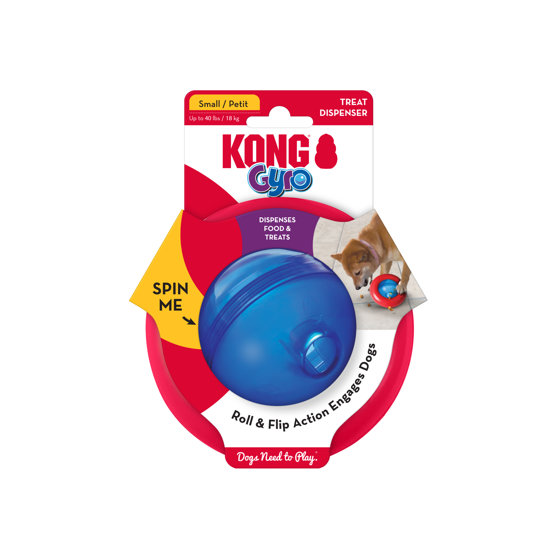 KONG Gyro Köpekler için Ödül Maması Dağıtma Oyuncağı S