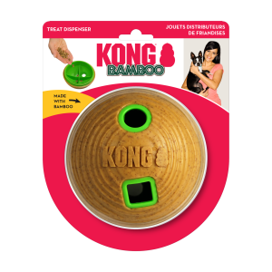 KONG Bamboo Feeder Köpekler için Top Şeklinde Ödül Maması Dağıtma Oyuncağı M