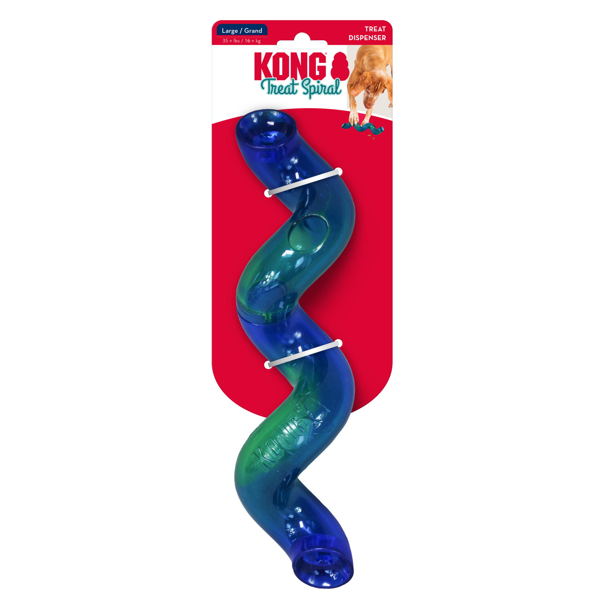 KONG Treat Spiral Köpekler için Spiral Şeklinde Ödül Maması Dağıtma Oyuncağı L