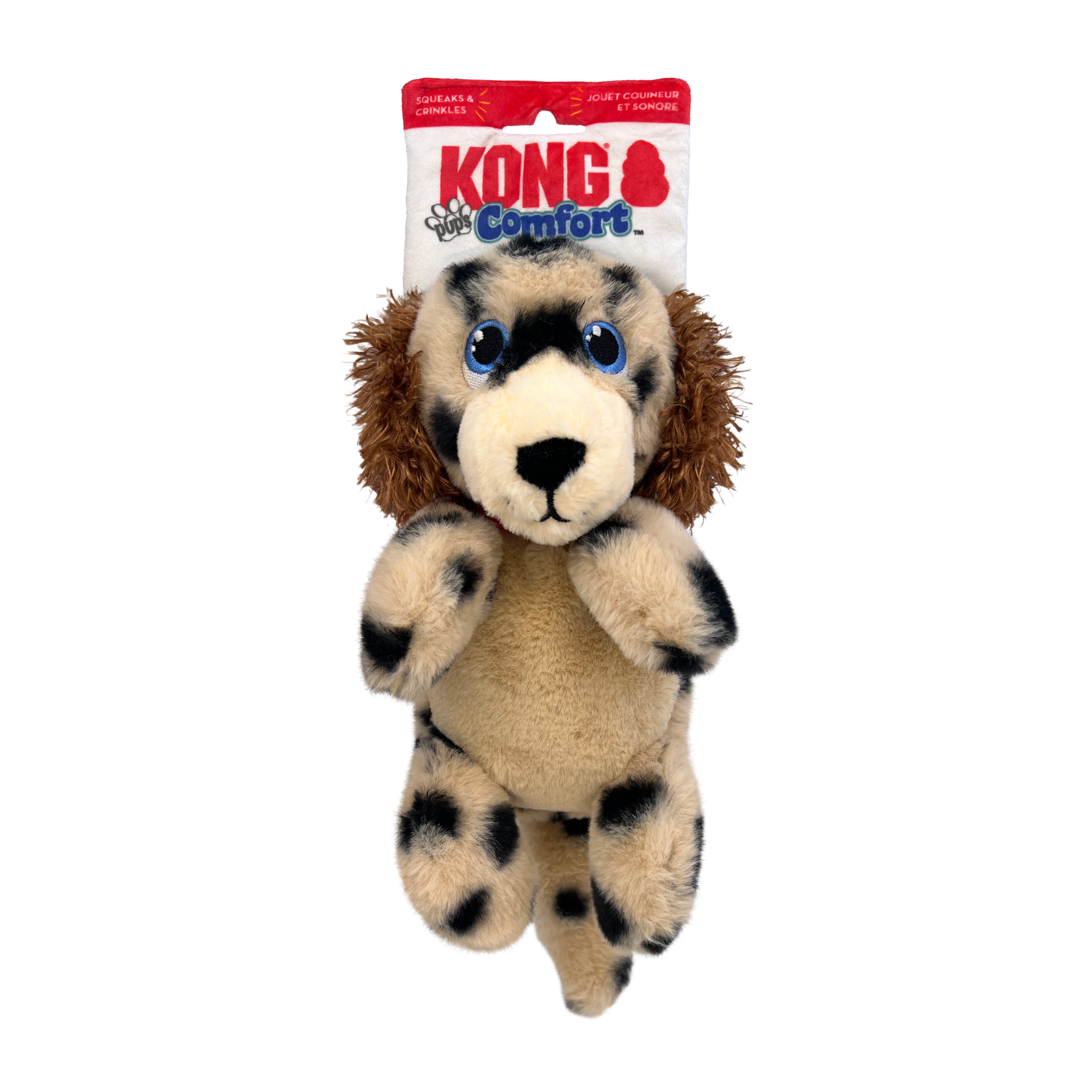 KONG Comfort Pups Spot Köpek Şeklinde Peluş Köpek Oyuncağı M