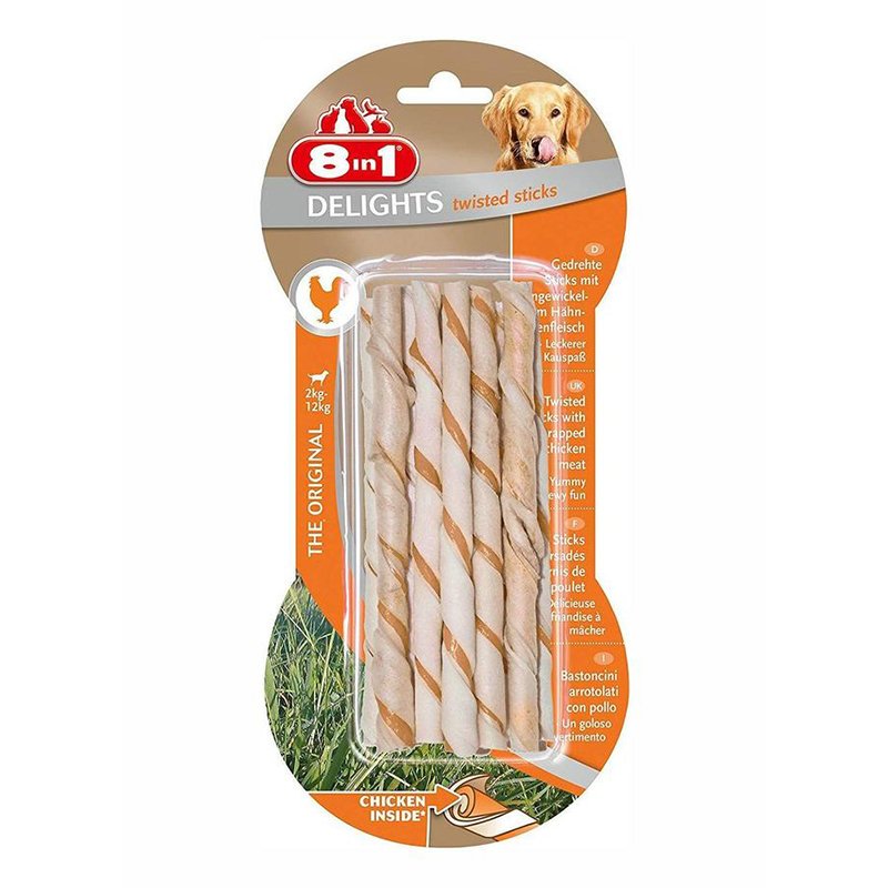 8 In 1 Delights Twisted Sticks Köpek Çiğneme Kemiği 6 lı Skt:01/27