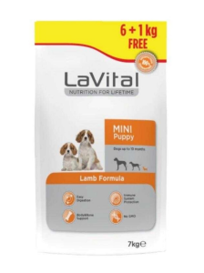 LaVital Küçük Irk Yavru Kuru Köpek Maması Kuzu Etli 6+1 KG Skt:10/27