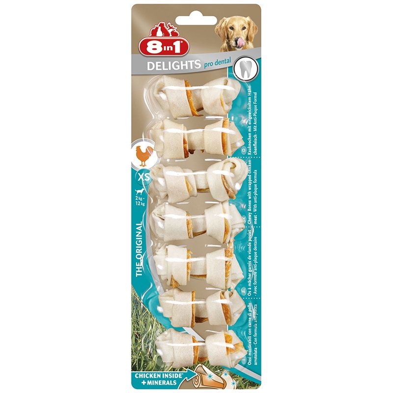 8 In 1 Delights Pro Dental Köpek Çiğneme Kemiği Xs 6 Adet Skt:07/27