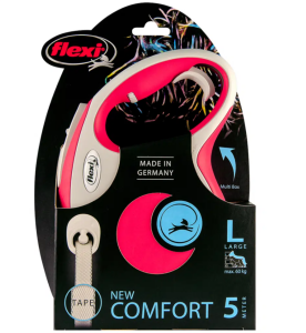 Flexi New Comfort Kırmızı Şerit Otomatik Köpek Tasması 5 Mt Large