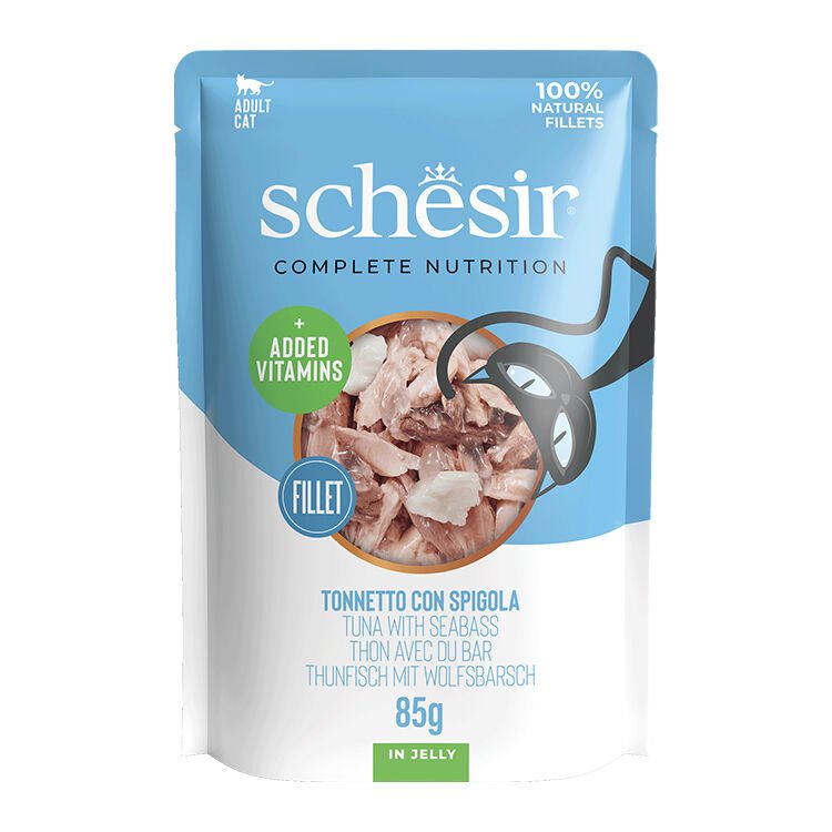 Schesir Ton Balıklı Ve Levrekli Kedi Yaş Mama 85 Gr 12Adet  C01070105