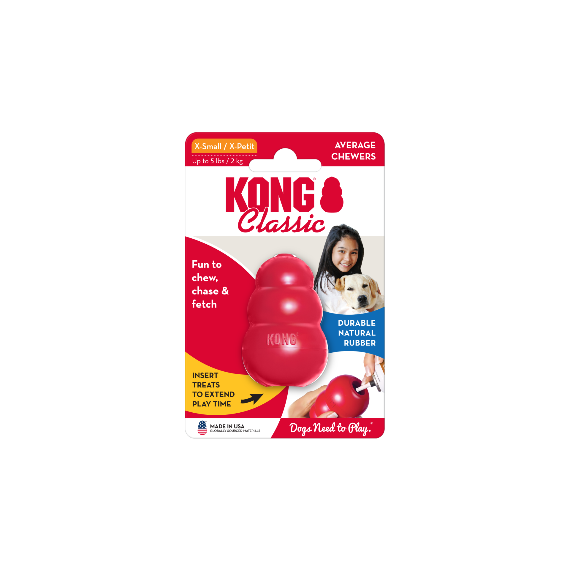 KONG Classic Köpekler için Çok Amaçlı Isırma Oyuncağı XS