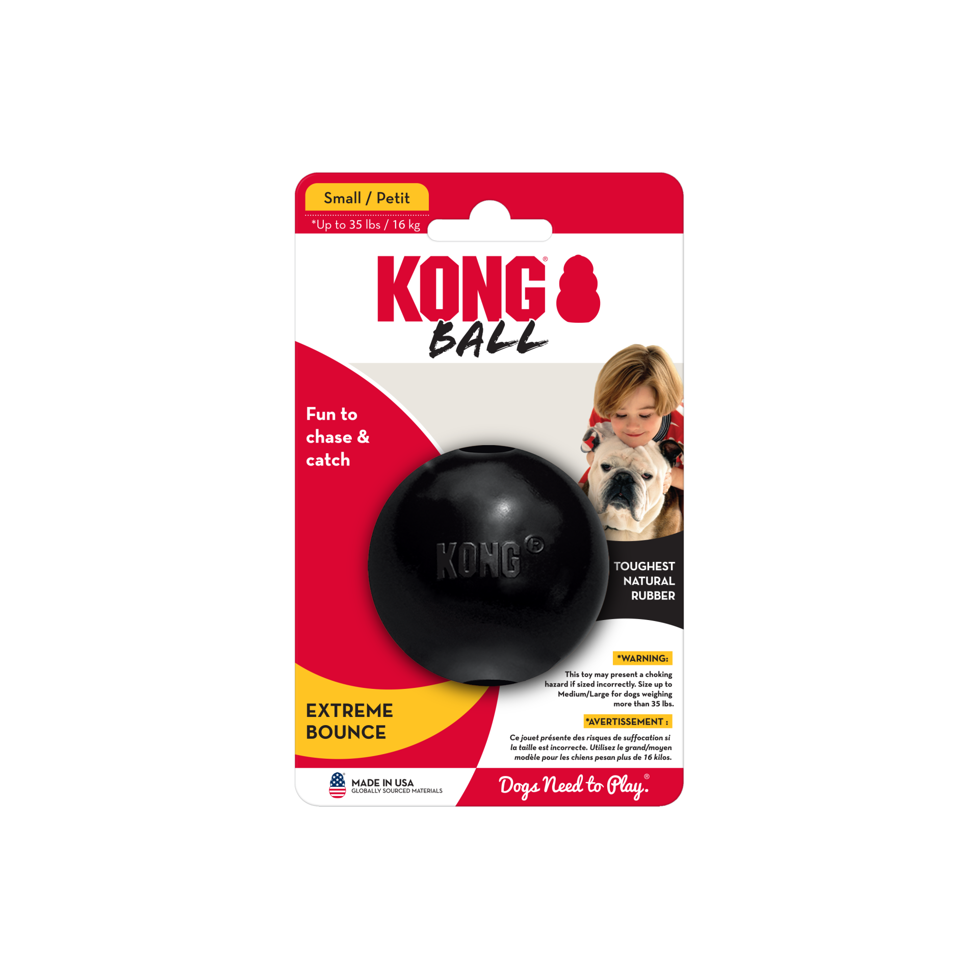 KONG Extreme Köpekler için Top Şeklinde Çok Amaçlı Isırma Oyuncağı Ultra Sert S