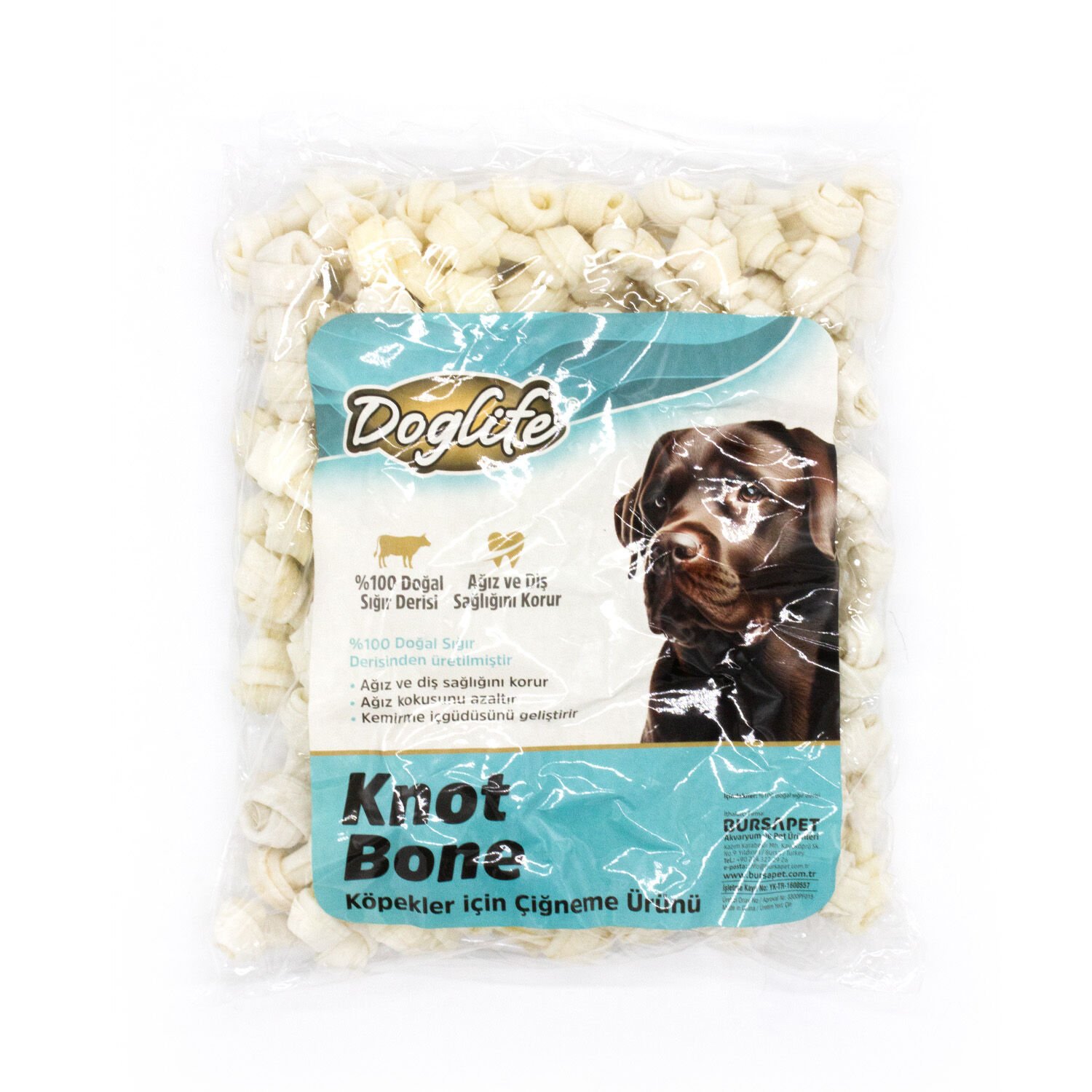 201178-Doglife Düğümlü Kemik White 9-10Gr/Ad. 100Lü