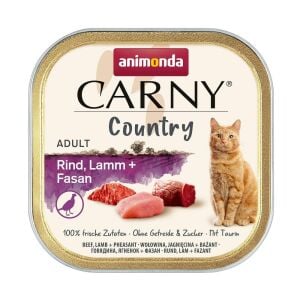 Animonda Carny Country Sığırlı Kuzulu ve Sülünlü Yetişkin Kedi Konservesi 100g 32li Skt:01/28