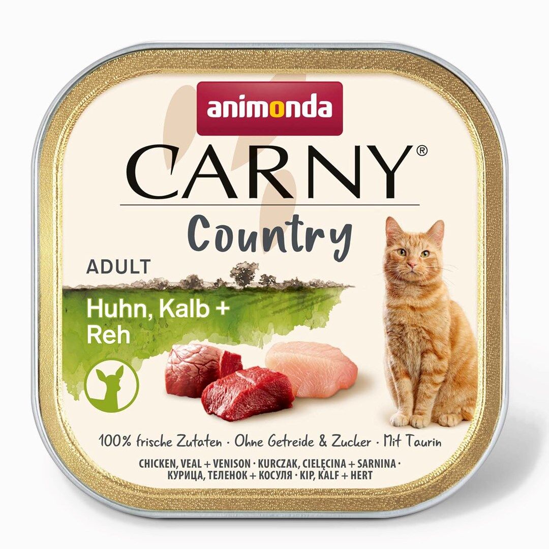 Animonda Carny Country Tavuklu Dana Etli ve Geyik Etli Yetişkin Kedi Konservesi 100g 32li Skt:01/28