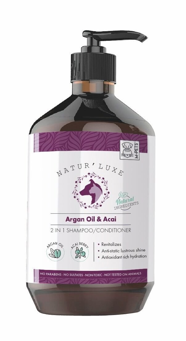 10123799 M-Pets Naturluxe Dog Shampoo & Condıtıoner Argan Oıl & Acaı 500Ml Skt:12/27