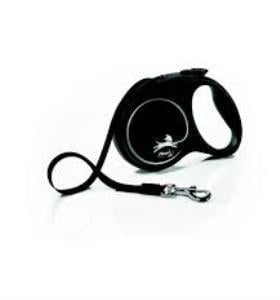 Flexi Black Desing Siyah Şerit Otomatik Köpek Tasması 5 Mt Medium