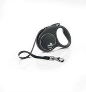 Flexi Black Desing Siyah Şerit Otomatik Köpek Tasması 5 Mt Small