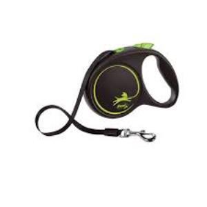 Flexi Black Desing Yeşil Şerit Otomatik Köpek Tasması 5 Mt Medium