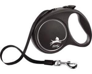 Flexi Black Desing Siyah Şerit Otomatik Köpek Tasması 5 Mt Large