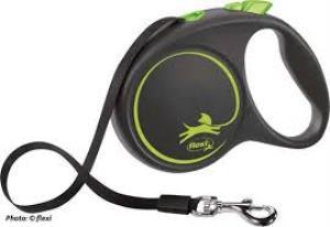 Flexi Black Desing Yeşil Şerit Otomatik Köpek Tasması 5 Mt Large