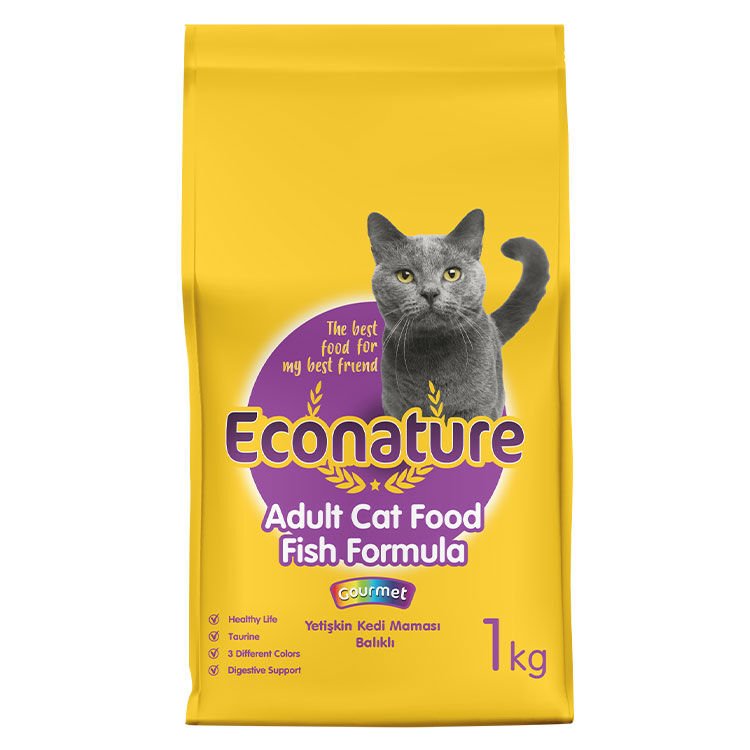 Econature Gourmet Balıklı Yetişkin Kedi Maması 1kg (Sarı Ambalaj) Skt:11/27