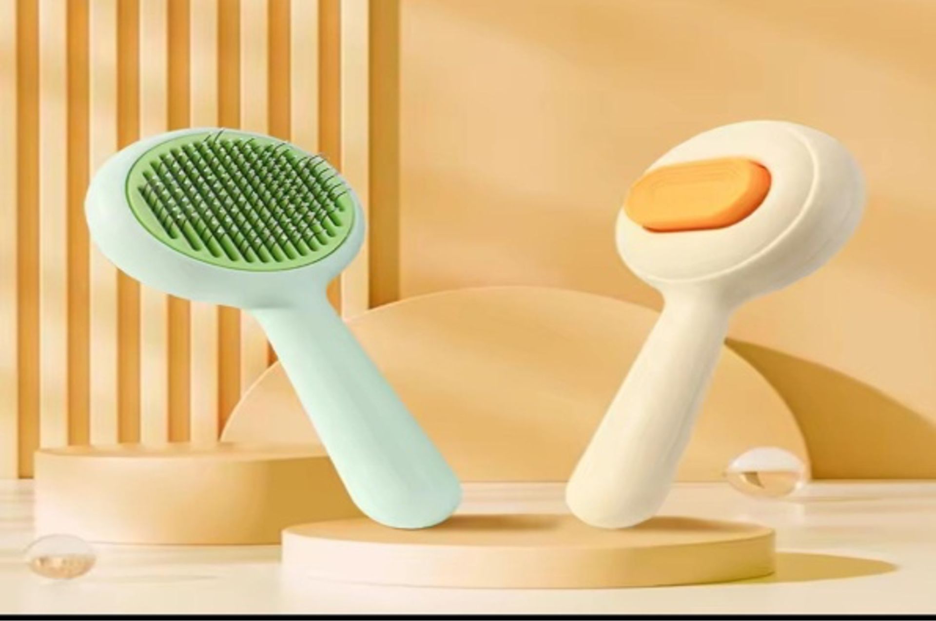 Basmalı Kutulu Yuvarlak Evcil Hayvan Tarağı