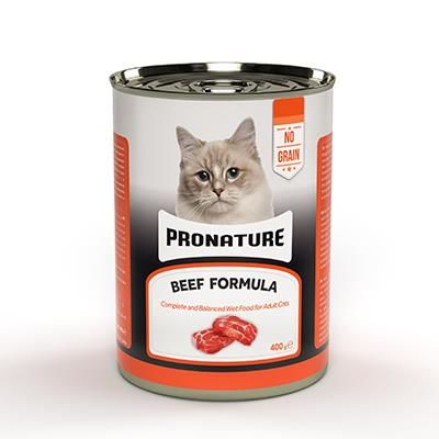 Pronature Tahılsız Sığır Etli Ezme Yetişkin Konserve Kedi Maması 400gr 12 li